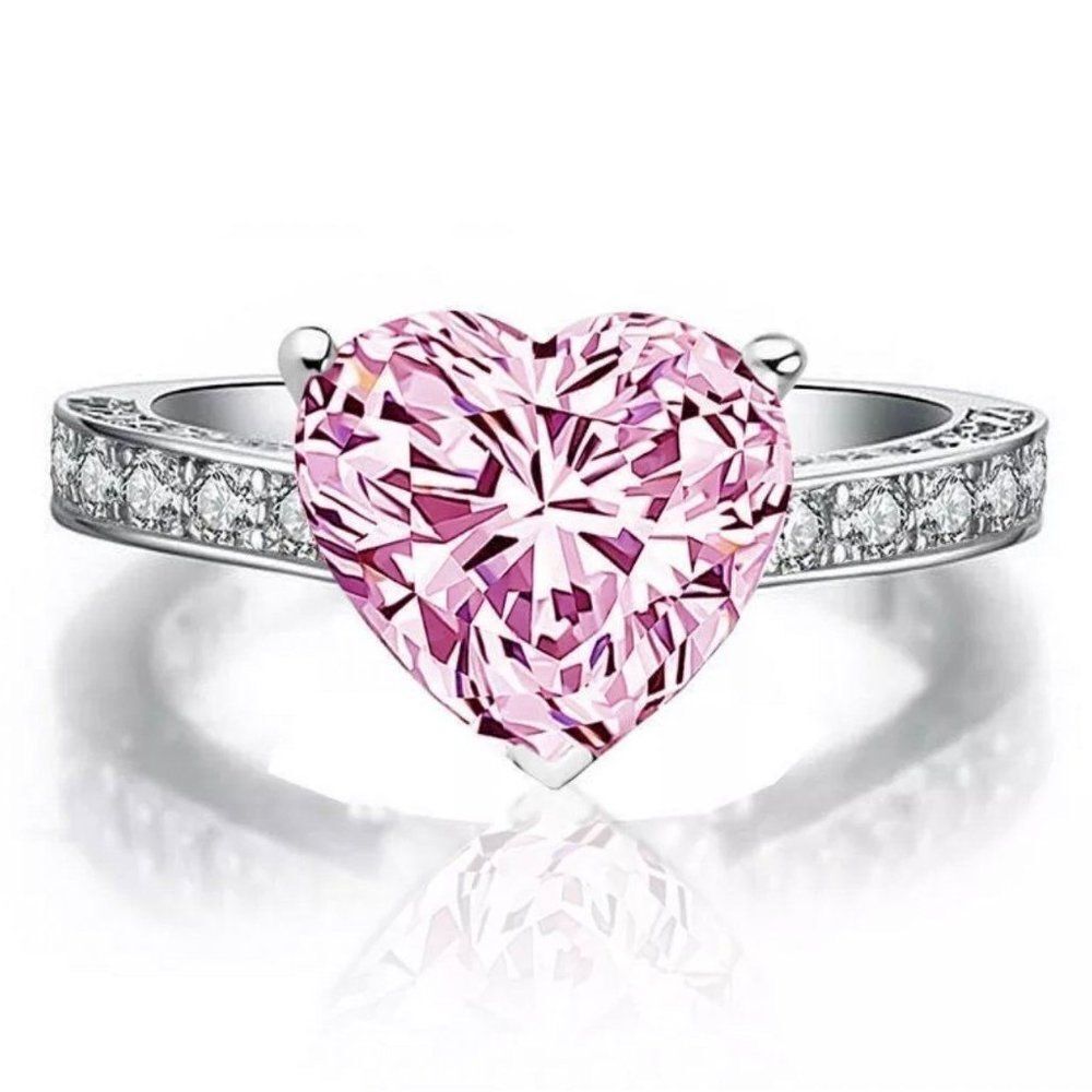 925 WEDDING RING BRIDAL RING ENGAGMENT RING - Picture 4 of 6